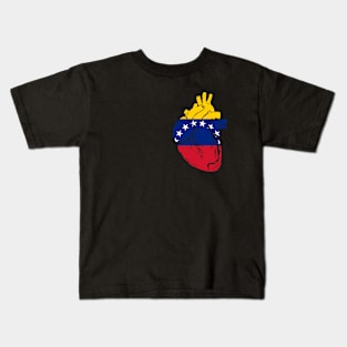 Venezuelan flag heart Kids T-Shirt